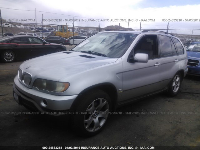 WBAFB33581LH16318 - 2001 BMW X5 4.4I SILVER photo 2