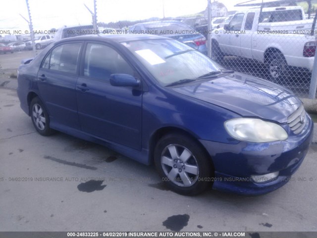 1NXBR32E33Z091783 - 2003 TOYOTA COROLLA CE/LE/S BLUE photo 1