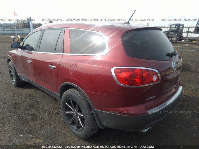 5GAEV23798J167072 - 2008 BUICK ENCLAVE CXL RED photo 3