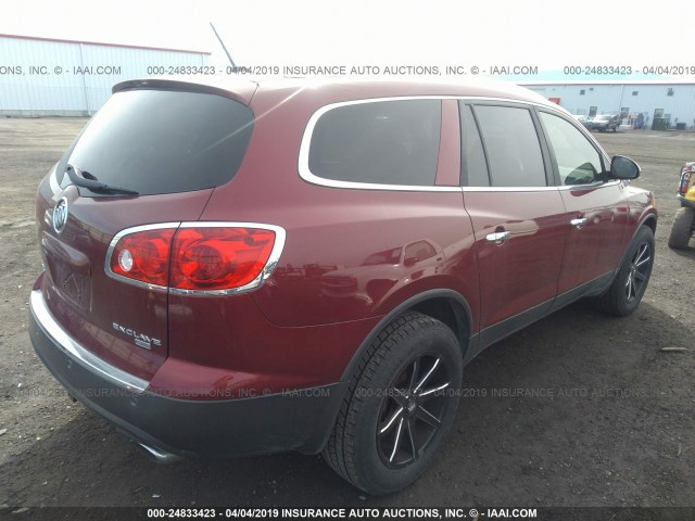 5GAEV23798J167072 - 2008 BUICK ENCLAVE CXL RED photo 4