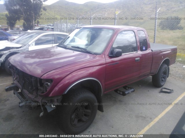 4TASN92N9XZ438010 - 1999 TOYOTA TACOMA XTRACAB PRERUNNER RED photo 2