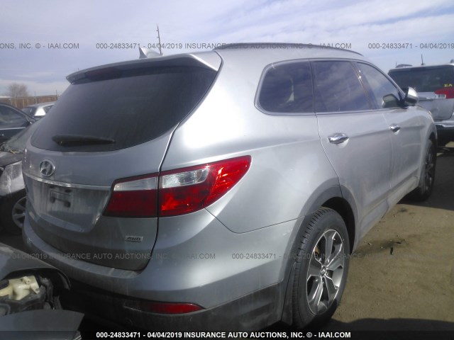 KM8SMDHF7EU053724 - 2014 HYUNDAI SANTA FE GLS/LIMITED SILVER photo 4