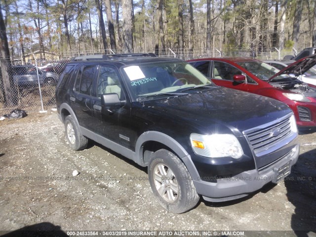 1FMEU73E86UA55741 - 2006 FORD EXPLORER XLT BLACK photo 1