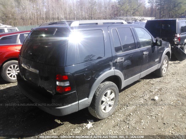 1FMEU73E86UA55741 - 2006 FORD EXPLORER XLT BLACK photo 4