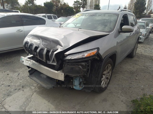 1C4PJLCB6FW663122 - 2015 JEEP CHEROKEE LATITUDE GRAY photo 2