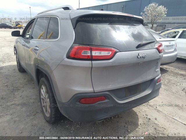 1C4PJLCB6FW663122 - 2015 JEEP CHEROKEE LATITUDE GRAY photo 3