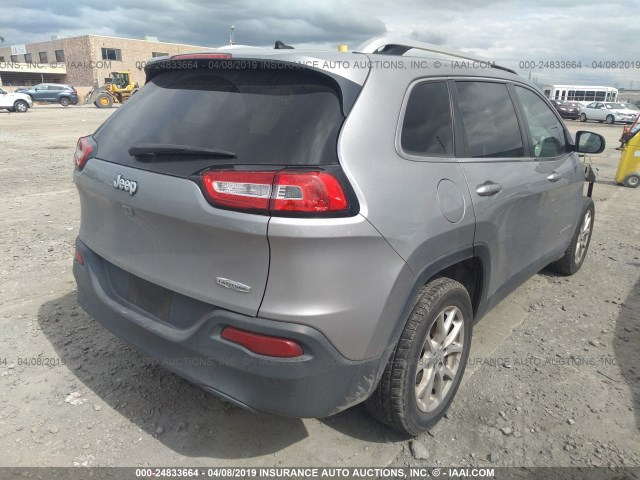 1C4PJLCB6FW663122 - 2015 JEEP CHEROKEE LATITUDE GRAY photo 4