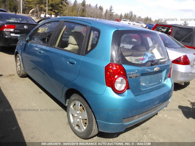 KL1TD66E89B355272 - 2009 CHEVROLET AVEO LS/LT BLUE photo 3