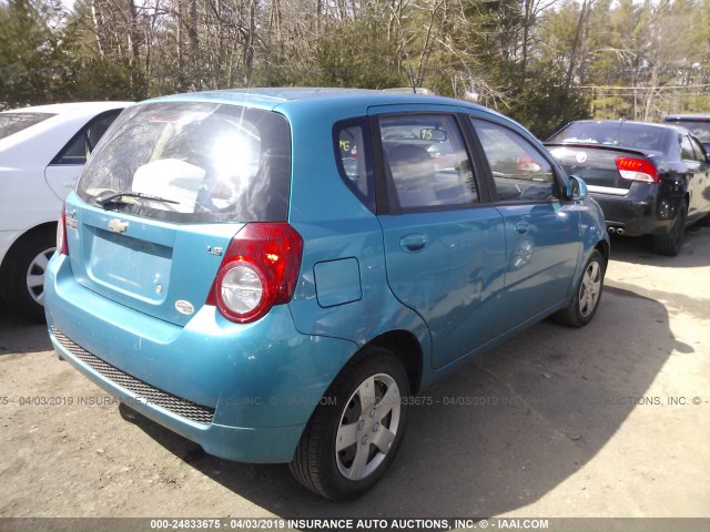 KL1TD66E89B355272 - 2009 CHEVROLET AVEO LS/LT BLUE photo 4