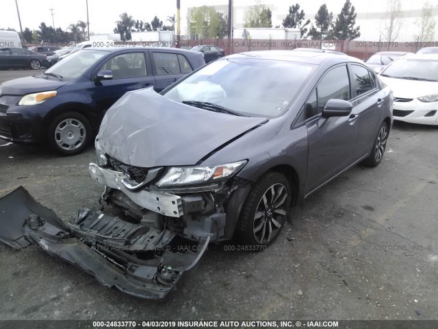 19XFB2F96EE203608 - 2014 HONDA CIVIC EXL GRAY photo 2