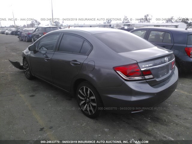 19XFB2F96EE203608 - 2014 HONDA CIVIC EXL GRAY photo 3