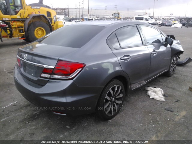 19XFB2F96EE203608 - 2014 HONDA CIVIC EXL GRAY photo 4