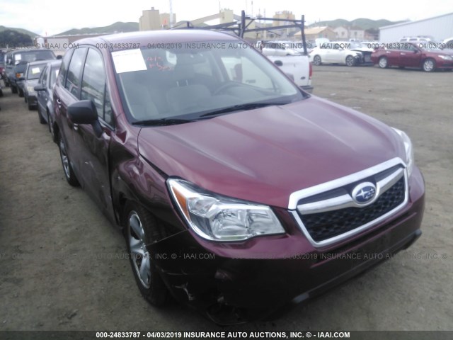 JF2SJAAC8GH556073 - 2016 SUBARU FORESTER 2.5I RED photo 1