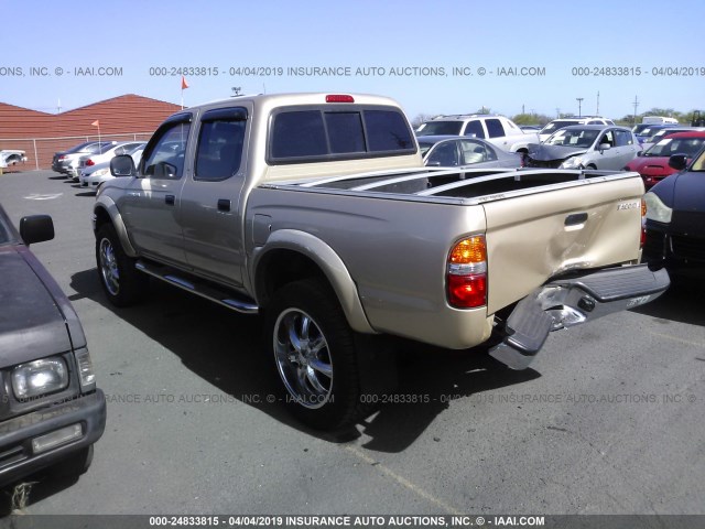 5TEGM92N21Z844008 - 2001 TOYOTA TACOMA DOUBLE CAB PRERUNNER GOLD photo 3