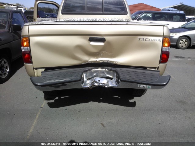 5TEGM92N21Z844008 - 2001 TOYOTA TACOMA DOUBLE CAB PRERUNNER GOLD photo 6