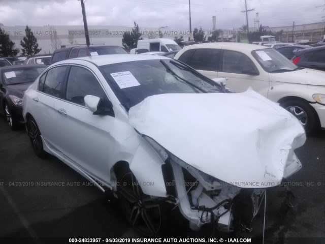 1HGCR2F54HA129206 - 2017 HONDA ACCORD SPORT WHITE photo 1