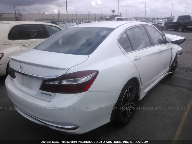 1HGCR2F54HA129206 - 2017 HONDA ACCORD SPORT WHITE photo 4