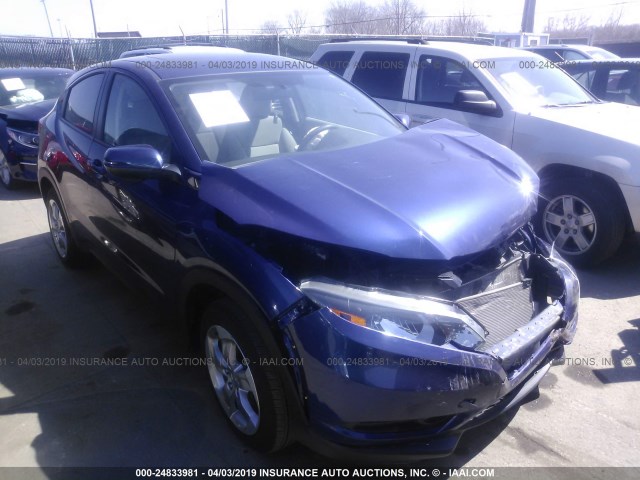 3CZRU6H54HM715414 - 2017 HONDA HR-V EX BLUE photo 1