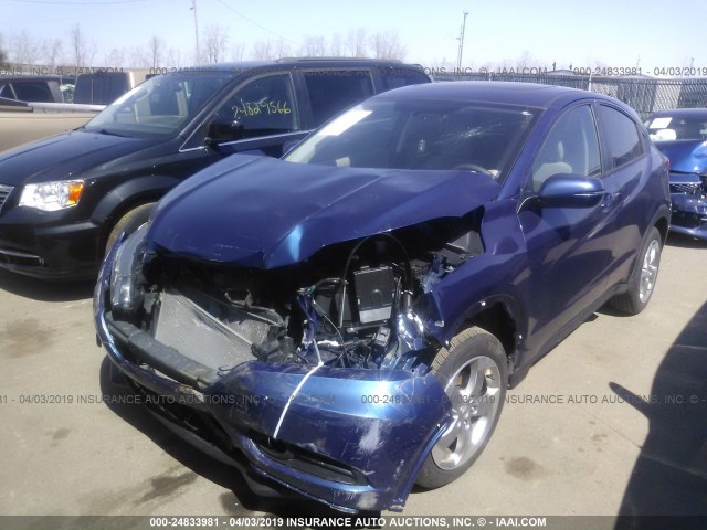 3CZRU6H54HM715414 - 2017 HONDA HR-V EX BLUE photo 2