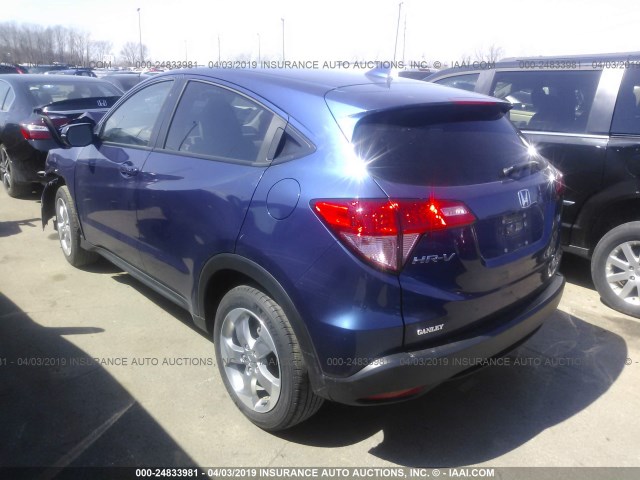 3CZRU6H54HM715414 - 2017 HONDA HR-V EX BLUE photo 3