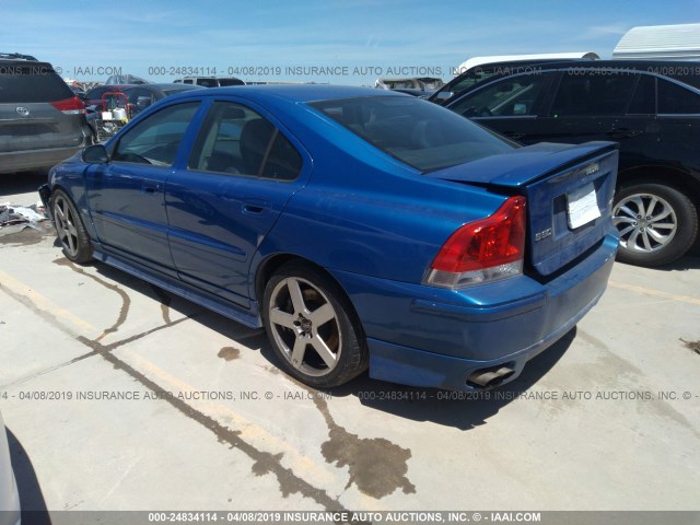 YV1RH527062503588 - 2006 VOLVO S60 R BLUE photo 3