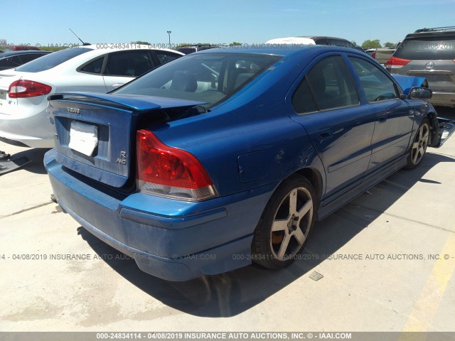 YV1RH527062503588 - 2006 VOLVO S60 R BLUE photo 4