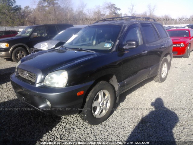 KM8SC73E64U599433 - 2004 HYUNDAI SANTA FE GLS/LX BLACK photo 2