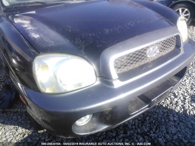 KM8SC73E64U599433 - 2004 HYUNDAI SANTA FE GLS/LX BLACK photo 6