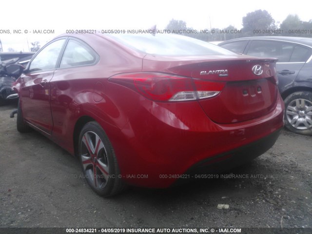 KMHDH6AE4DU003646 - 2013 HYUNDAI ELANTRA COUPE GS/SE RED photo 3