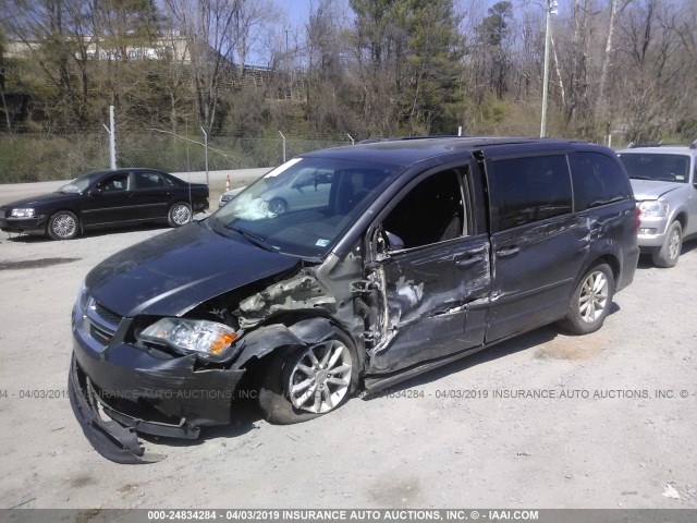 2C4RDGCG7GR194863 - 2016 DODGE GRAND CARAVAN SXT GRAY photo 2