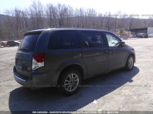 2C4RDGCG7GR194863 - 2016 DODGE GRAND CARAVAN SXT GRAY photo 4