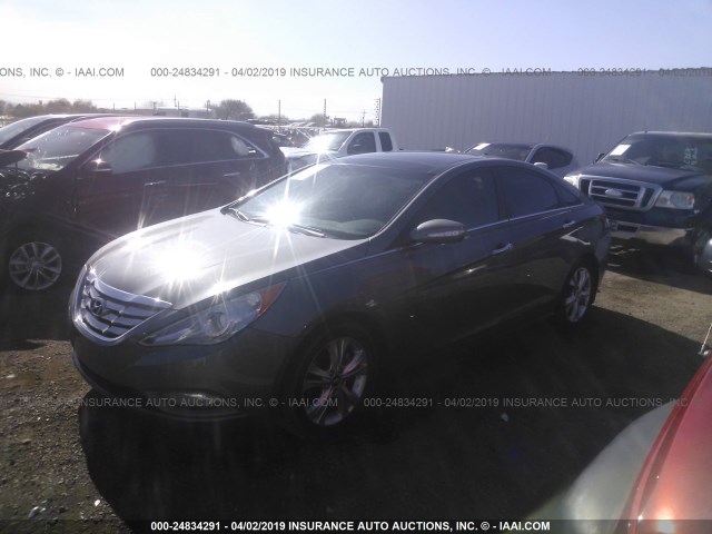 5NPEC4AC3CH477168 - 2012 HYUNDAI SONATA SE/LIMITED GRAY photo 2