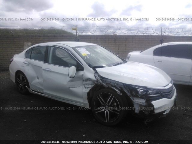 1HGCR2F54HA148029 - 2017 HONDA ACCORD SPORT WHITE photo 1