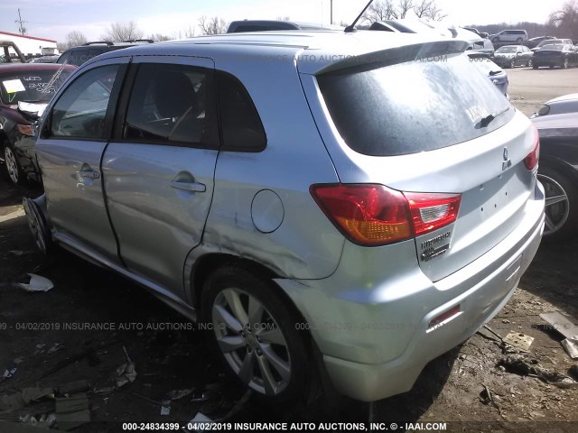 JA4AR4AU4CZ003013 - 2012 MITSUBISHI OUTLANDER SPORT SE SILVER photo 3