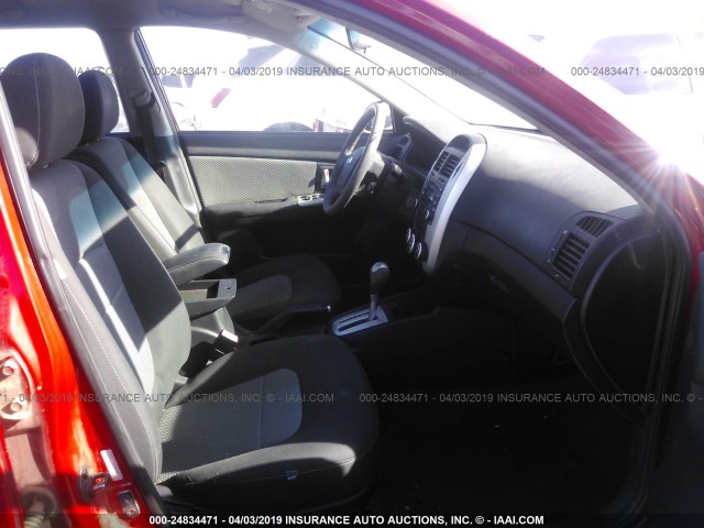 KNAFE162675003599 - 2007 KIA SPECTRA5 SX RED photo 5