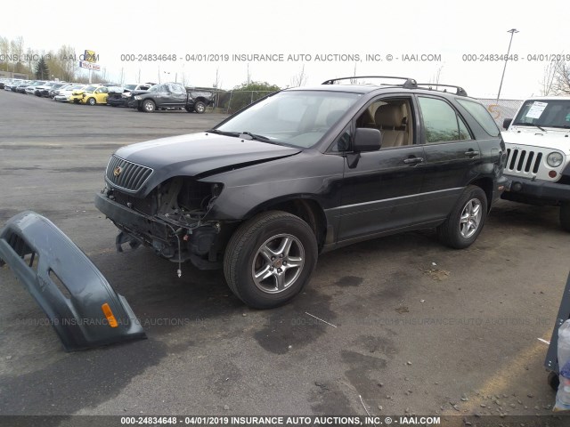 JT6HF10U7X0034514 - 1999 LEXUS RX 300 BLACK photo 2