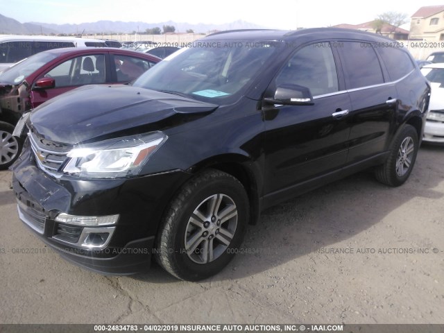 1GNKRHKDXGJ233845 - 2016 CHEVROLET TRAVERSE LT BLACK photo 2