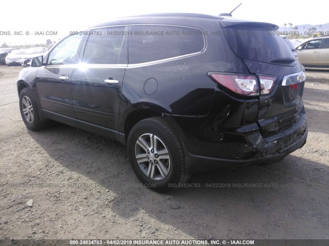 1GNKRHKDXGJ233845 - 2016 CHEVROLET TRAVERSE LT BLACK photo 3