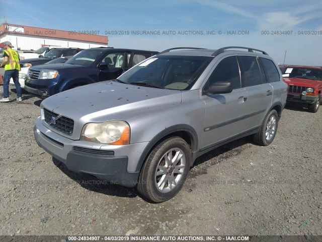 YV1CZ91HX41109099 - 2004 VOLVO XC90 T6 SILVER photo 2