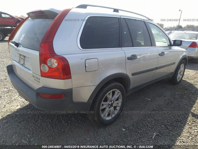 YV1CZ91HX41109099 - 2004 VOLVO XC90 T6 SILVER photo 4