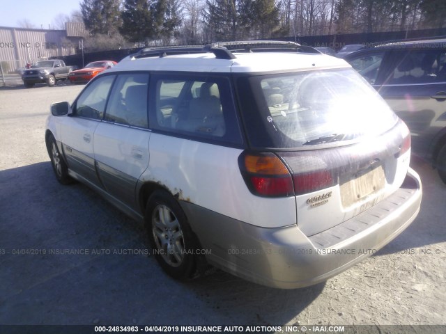 4S3BH686717658260 - 2001 SUBARU LEGACY OUTBACK LIMITED WHITE photo 3