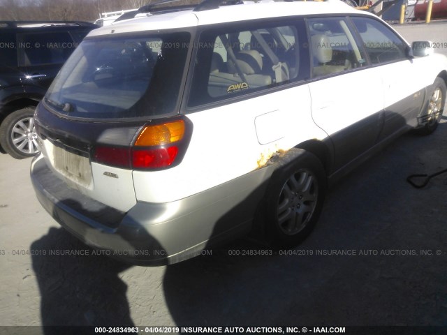 4S3BH686717658260 - 2001 SUBARU LEGACY OUTBACK LIMITED WHITE photo 4