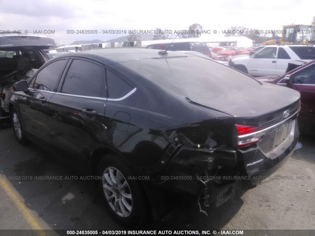 3FA6P0G70JR167684 - 2018 FORD FUSION S BLACK photo 3