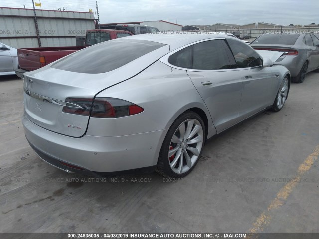 5YJSA1H23EFP65732 - 2014 TESLA MODEL S Gümüş foto 4