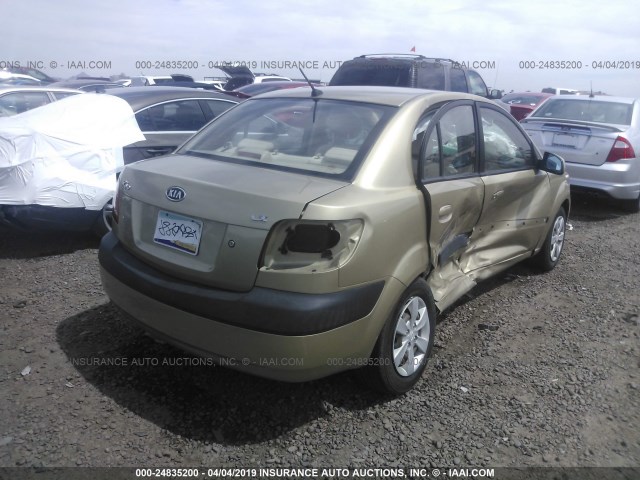 KNADE123486304454 - 2008 KIA RIO LX/SX GOLD photo 4