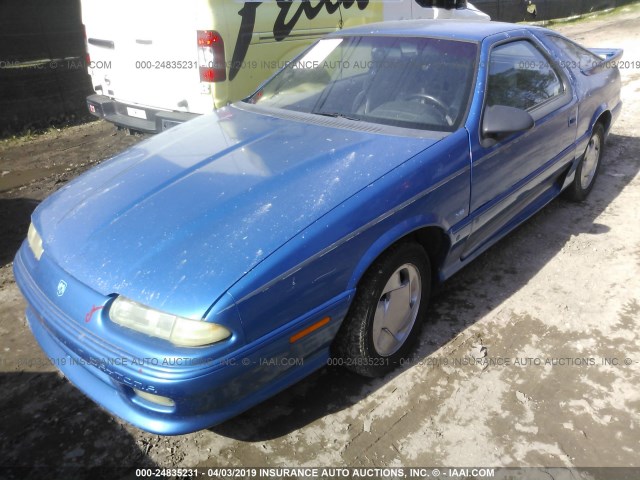 1B3XW443XPN557652 - 1993 DODGE DAYTONA ES BLUE photo 2