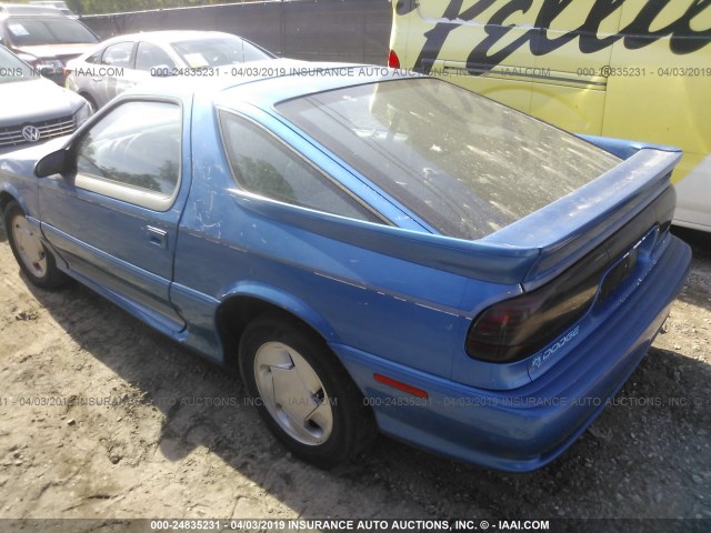 1B3XW443XPN557652 - 1993 DODGE DAYTONA ES BLUE photo 3