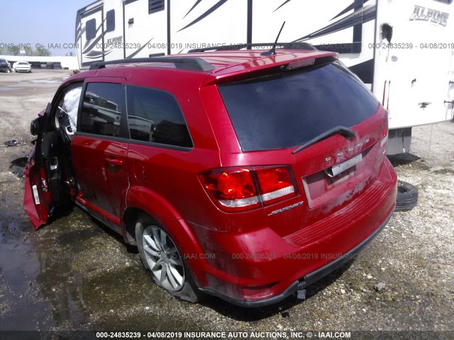 3C4PDCBG8ET230085 - 2014 DODGE JOURNEY SXT RED photo 3