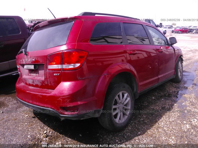 3C4PDCBG8ET230085 - 2014 DODGE JOURNEY SXT RED photo 4