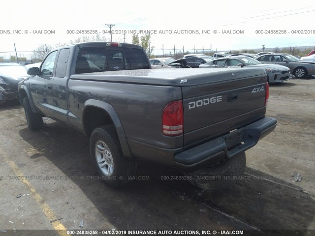 1B7GG32X52S721735 - 2002 DODGE DAKOTA SPORT/RT GRAY photo 3